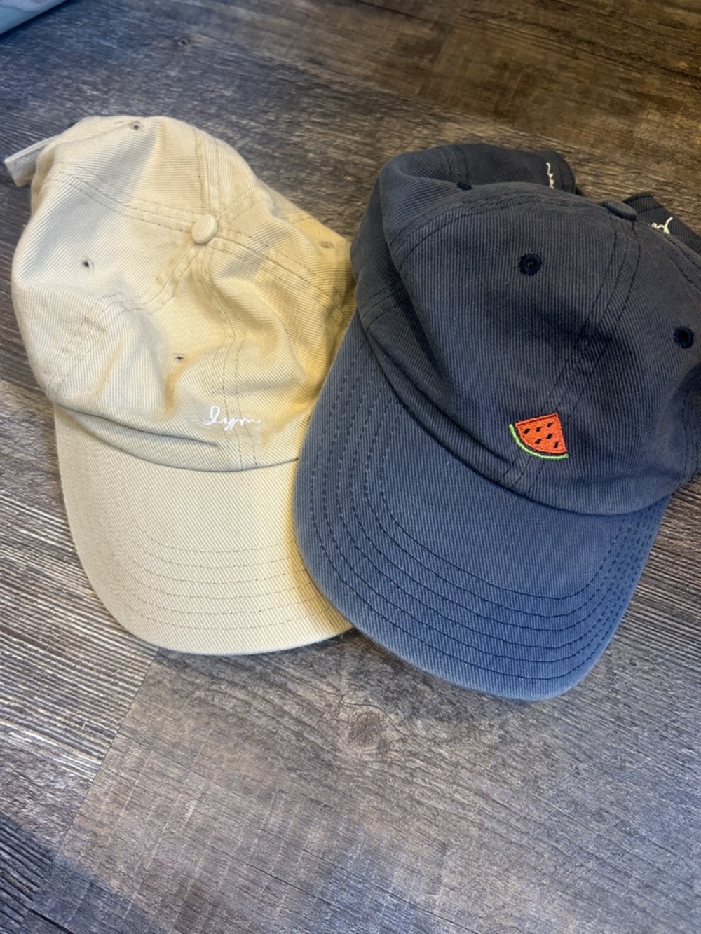 2 Love Your Melon Baseball Caps Watermelon Patch t- Navy